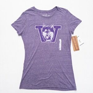 Retro Brand T Shirt Womens Large Purple Husky University Short Sleeve
